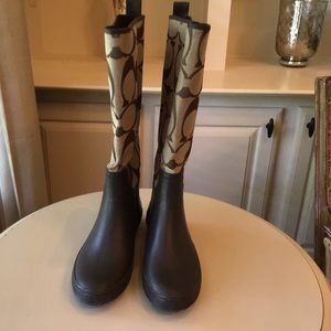 Coach Signature Paige Rain boots